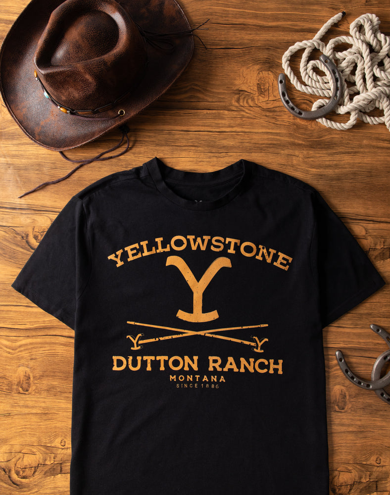 Yellowstone Dutton Ranch Mens Black Short Sleeved T-Shirt