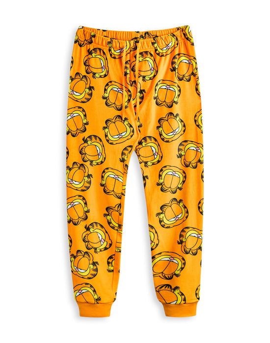 Garfield Big Face Womens Orange Long Sleeve Long Leg Pyjama Set