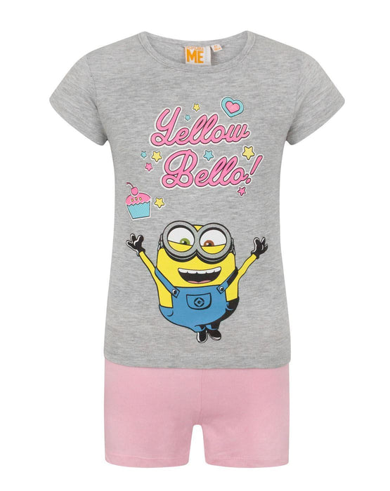 Despicable Me Girls Grey Short Sleeve Short Leg Pyjama Set