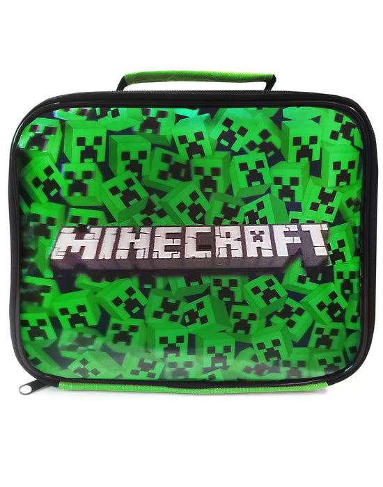 Minecraft Lenticular Creeper Lunch Bag Set (Lunch Bag, Water Bottle, Snack Pot)