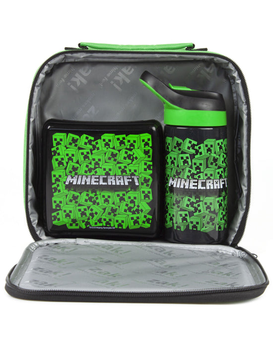 Minecraft Lenticular Creeper Lunch Bag Set (Lunch Bag, Water Bottle, Snack Pot)