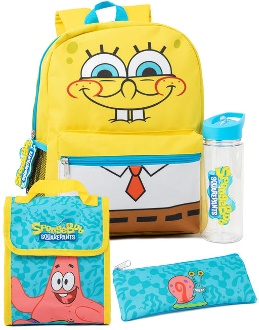 SpongeBob SquarePants Printed Unisex Kids Multicoloured 4 Piece Backpack Set