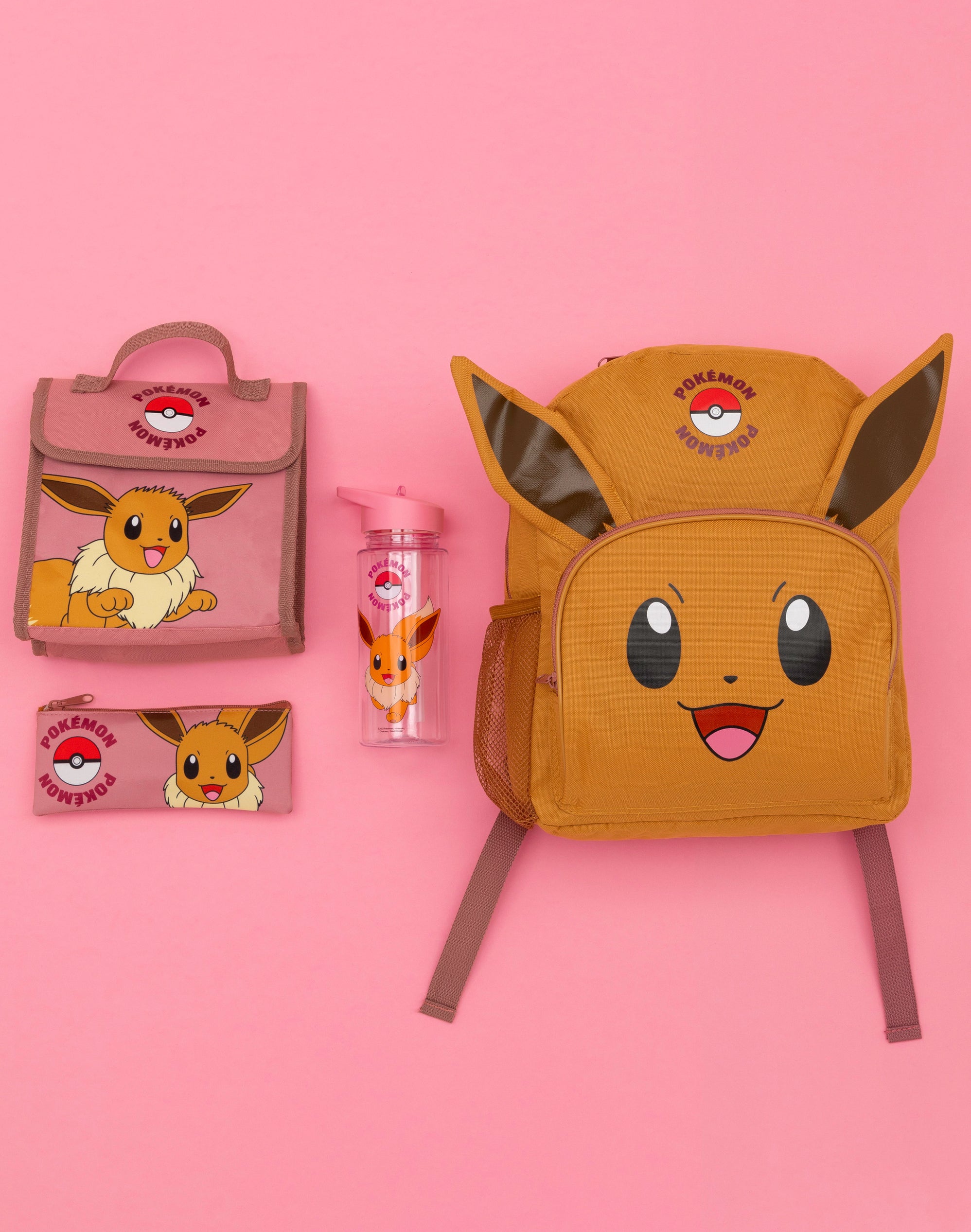 Pokemon Eevee 4 Piece Backpack Bottle Lunch Bag Pencil Case Set ...