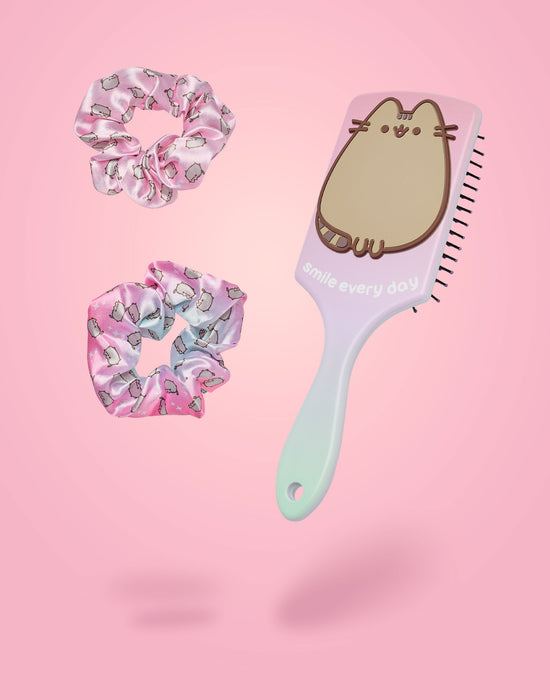 Pusheen Smile Every Day Womens Multicoloured Hair Brush and Scrunchie Set