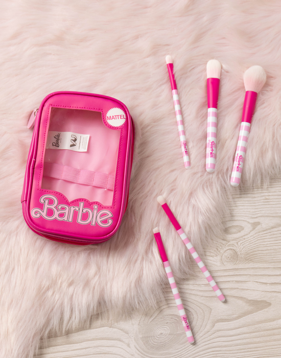 Barbie Womens Pink Makeup Brush Set