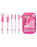 Barbie Retro Stripe Womens Pink Makeup Brush Set