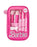 Barbie Retro Stripe Womens Pink Makeup Brush Set