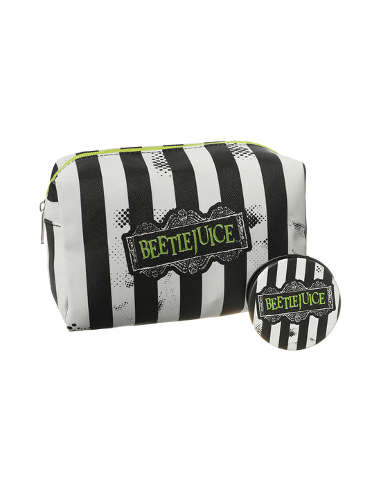 Beetlejuice Stripey Logo Womens Multicoloured Makeup Bag