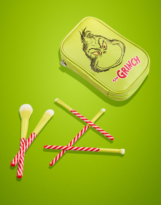 The Grinch Character Face Womens Green Makeup Brush Set