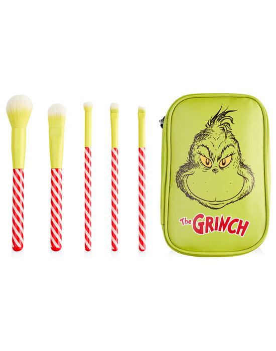 The Grinch Character Face Womens Green Makeup Brush Set