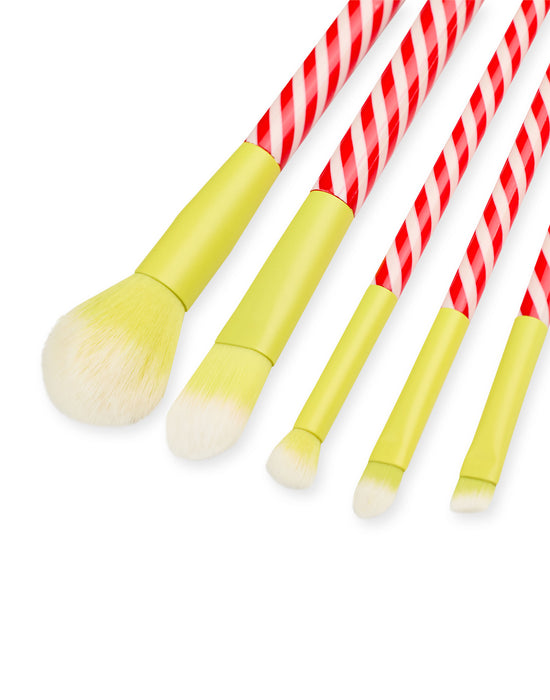 The Grinch Character Face Womens Green Makeup Brush Set