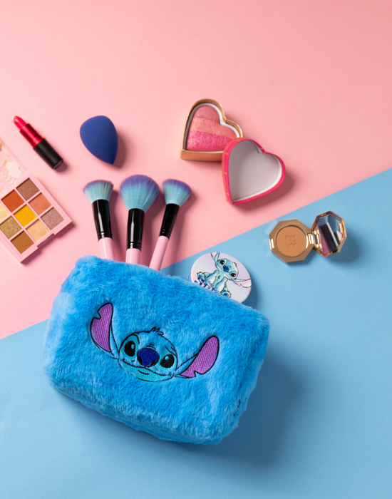 Disney Stitch Blue Makeup Bag and Mirror