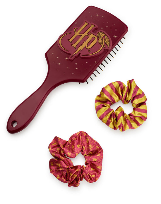 Harry Potter Logo Womens Multicoloured Hair Brush and Scrunchie Set