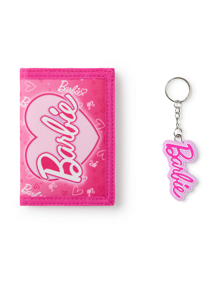 Barbie Logo Girls Pink Velcro Wallet