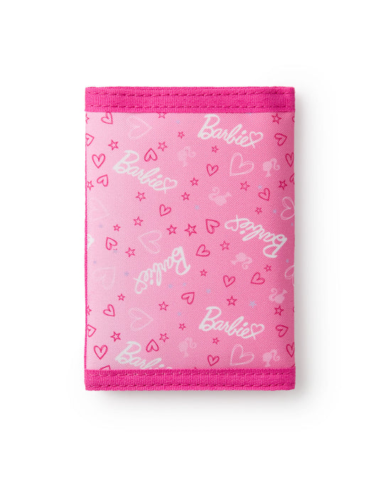 Barbie Logo Girls Pink Velcro Wallet