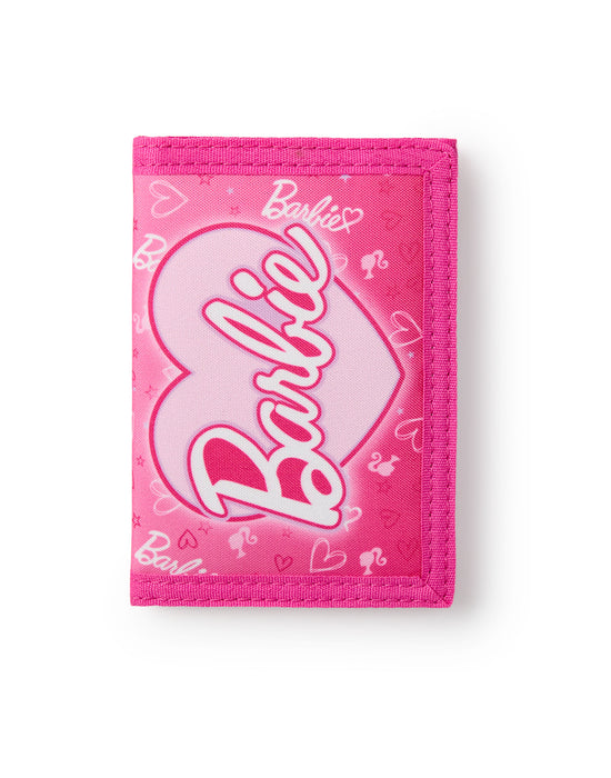 Barbie Logo Girls Pink Velcro Wallet