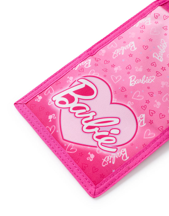 Barbie Logo Girls Pink Velcro Wallet