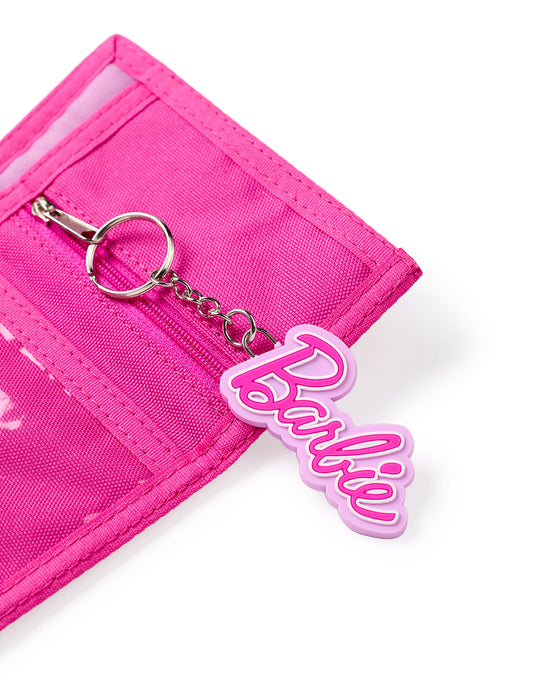 Barbie Logo Girls Pink Velcro Wallet