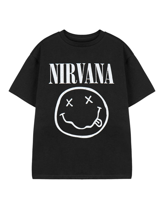 Nirvana Band Logo Boys Black T Shirt