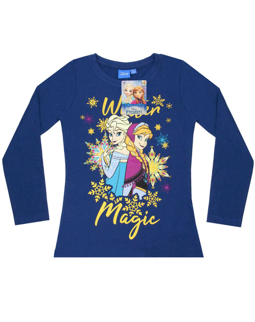 Disney Anna, Elsa Girls Blue Long Sleeved T-Shirt