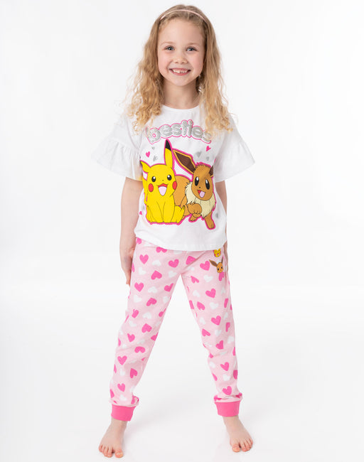 Pokemon Girls Pink Short Sleeve Long Leg Pyjama Set