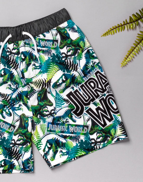 Jurassic World Logo Boys Green Swim Shorts