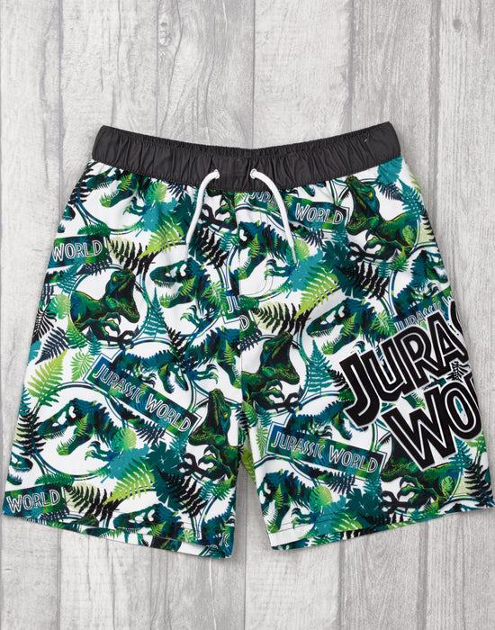 Jurassic World Logo Boys Green Swim Shorts