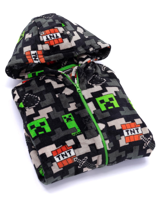 Minecraft Creeper & Tnt All-Over Print Boys Green Onesie