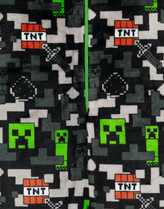 Minecraft Creeper & Tnt All-Over Print Boys Green Onesie