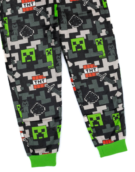 Minecraft Creeper & Tnt All-Over Print Boys Green Onesie