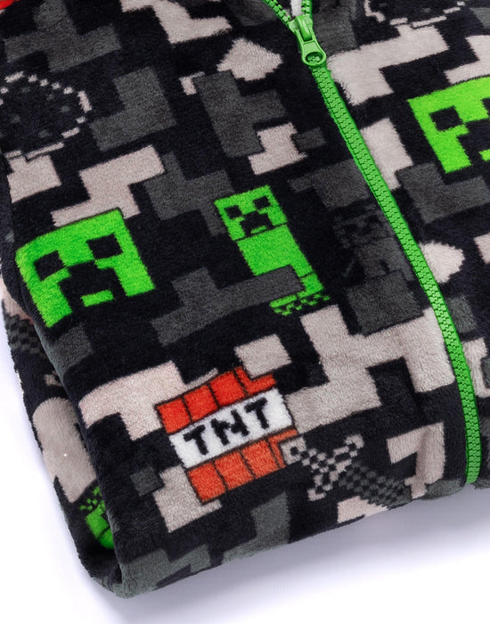 Minecraft Creeper & Tnt All-Over Print Boys Green Onesie