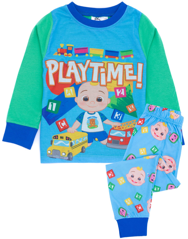 Cocomelon Blue Boys Long Sleeve Pyjama Set Kids Nightwear