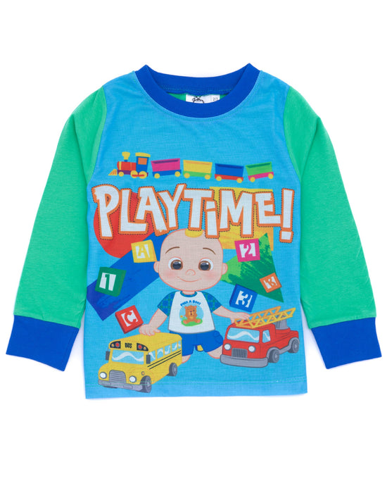 Cocomelon Blue Boys Long Sleeve Pyjama Set Kids Nightwear