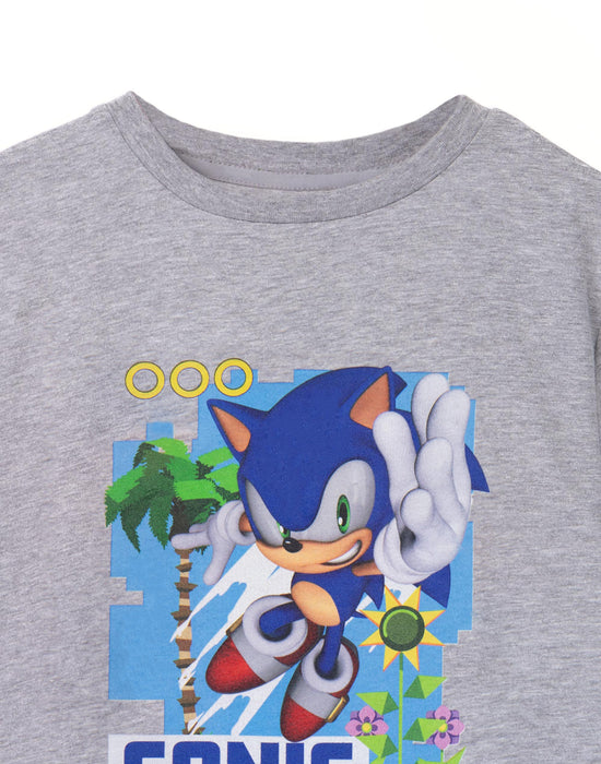 Sonic The Hedgehog Sonic Little Kids Grey Marl Short Sleeved T-Shirt