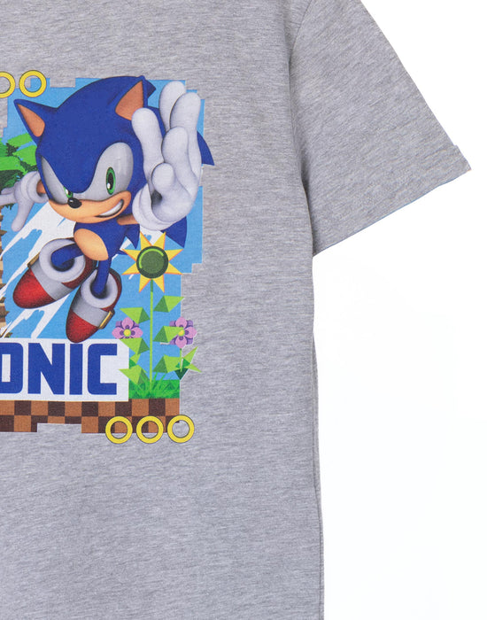 Sonic The Hedgehog Sonic Little Kids Grey Marl Short Sleeved T-Shirt