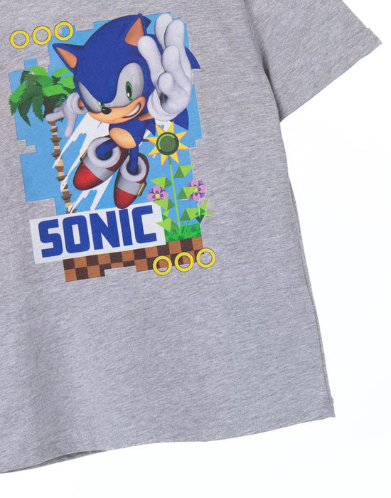 Sonic The Hedgehog Sonic Little Kids Grey Marl Short Sleeved T-Shirt