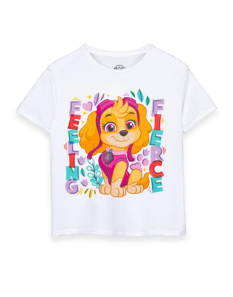 PAW Patrol Feeling Fierce Girls White Short Sleeved T-Shirt