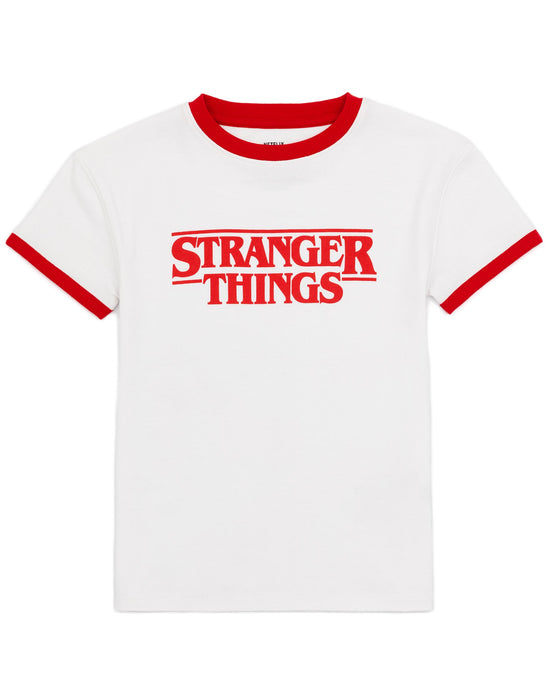 Stranger Things Girls Striped Max Shorts And T-Shirt Pyjamas