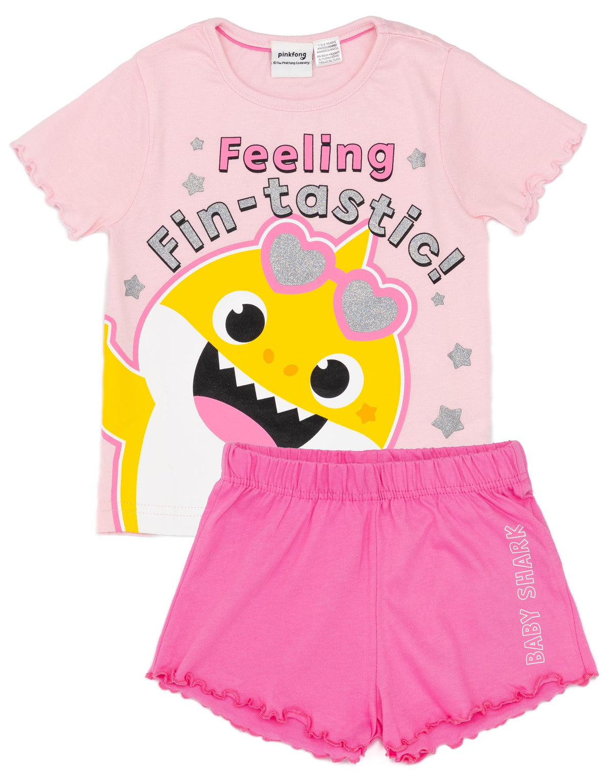 Baby Shark Girls Pink T-Shirt and Shorts Pyjama Set — Vanilla Underground