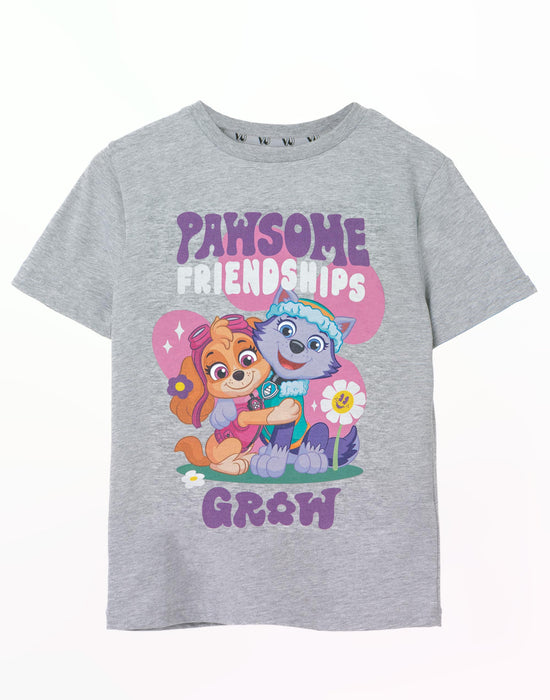 PAW Patrol Pawsome Friendships Kids Grey Marl Short Sleeved T-Shirt