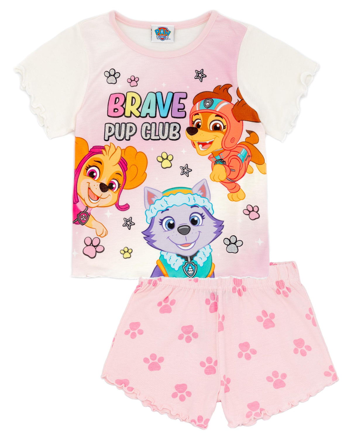 White Top, Vest & Pink Briefs Set For Girls PAW PATROL - Sarcia