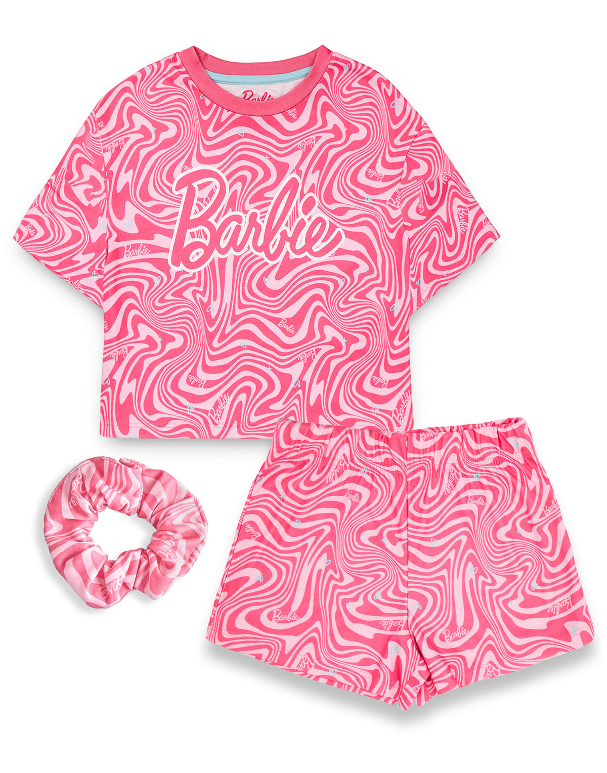 Barbie Girls Short Sleeve Top & Shorts Pyjama Set — Vanilla