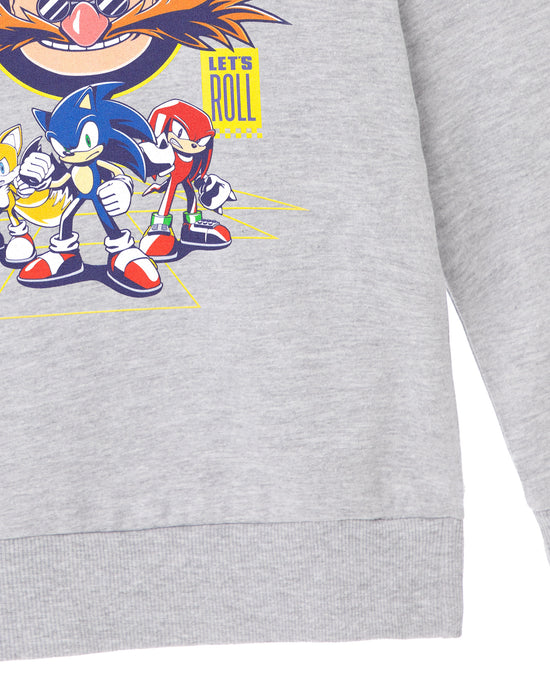 Sonic the Hedgehog Let's Roll Boys Grey Marl Hoodie — Vanilla