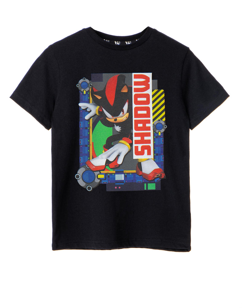 Sonic The Hedgehog Boys Black Shadow Character Print T-Shirt