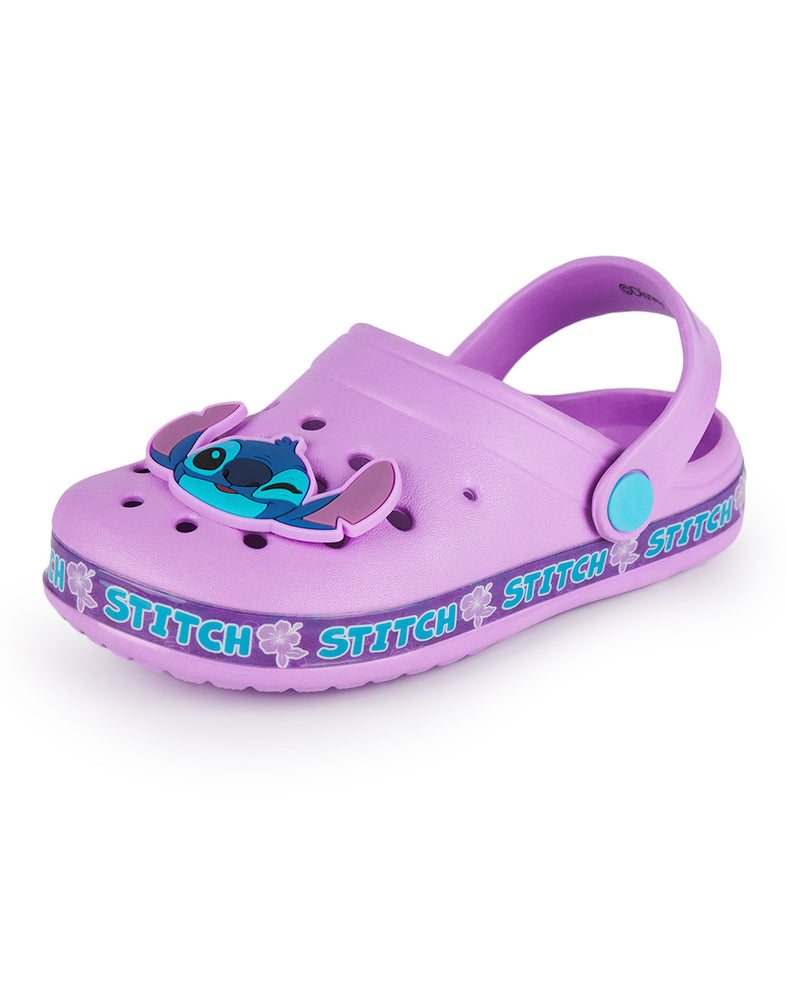 Disney Stitch Girls Purple Clogs