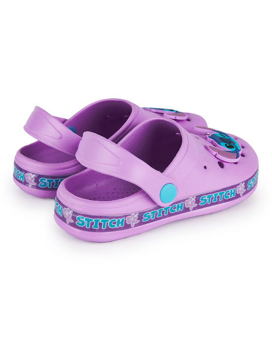 Disney Stitch Girls Purple Clogs