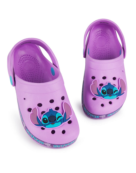 Disney Stitch Girls Purple Clogs