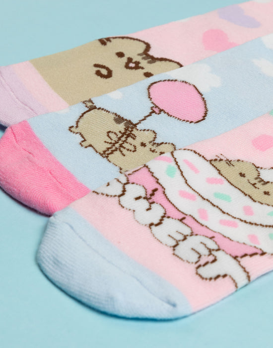 Pusheen Sweet Pizza Party Girls Multicoloured Calf Socks Set of 5