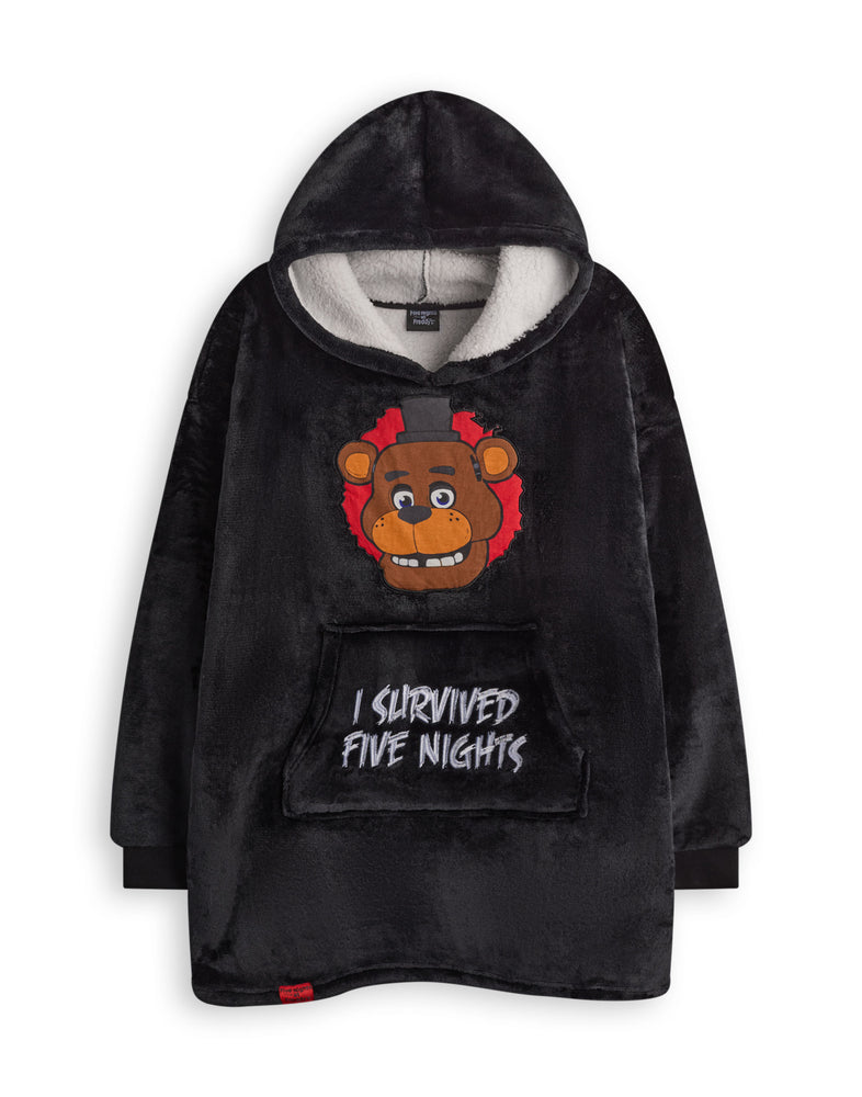 Five Nights At Freddy's Character Boys Black Blanket Hoodie