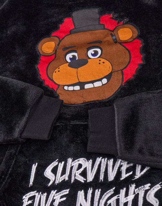 Five Nights At Freddy's Character Boys Black Blanket Hoodie